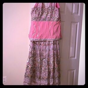 Pink and silver Lehenga Choli